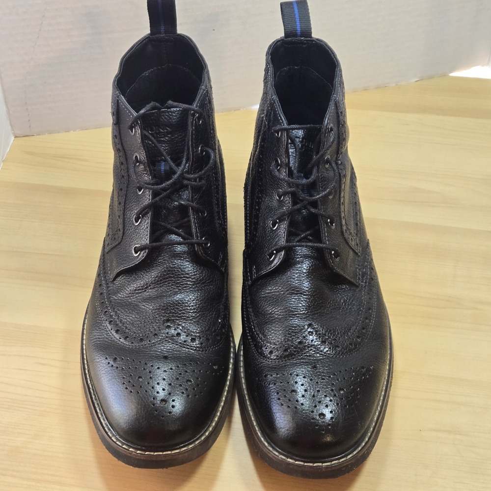 Nunn Bush Men's 10.5M Black Leather Wingtip Brogue Chukka Boots Memory Foam